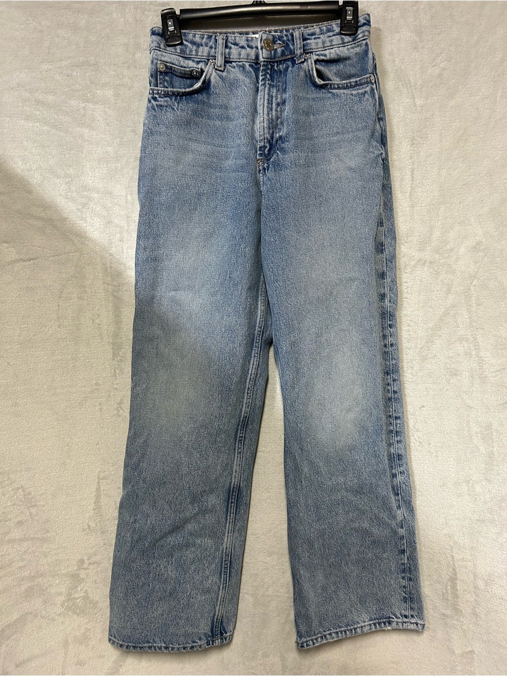 Zara Light Blue High-Rise Wide Leg Jeans